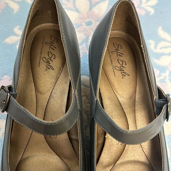 Hush Puppies Sz 10 Soft Delight Style Grey Patent Trim Maryjane Pumps - Picture 6 of 9
